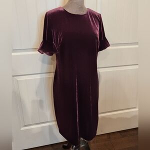 Calvin Klein Purple Velvet Midi Dress